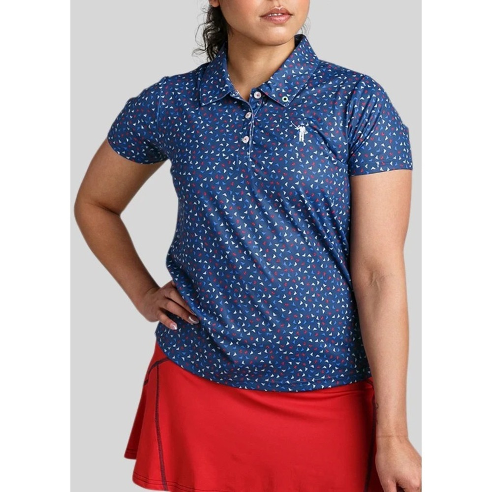 William Murray Pin High Golf‎ Polo Shirt Womens Small Navy Classic Preppy
